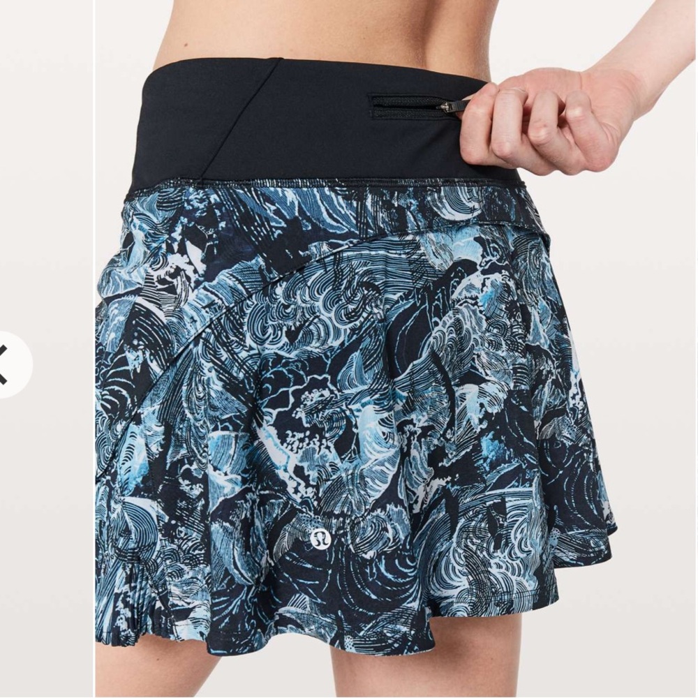 Lululemon Play Off The Pleats Skirt *13" Skort Eternal Starlight Black Sz 4